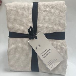 New West Elm EUROPEAN FLAX LINEN MINI WAFFLE Duvet Cover Full/Queen Natu…